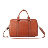 Deep Tan Vintage Leather Holdall With Detachable Shoulder Strap